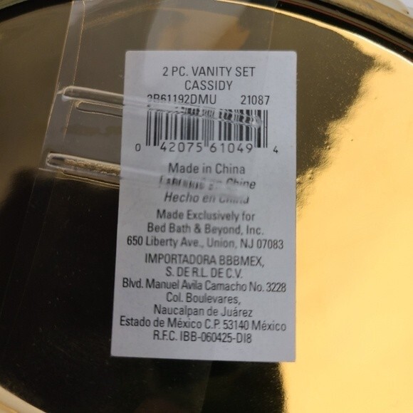 Wild Sage Cassidy Glam Global 2-Piece Gold Ceramic Vanity Tray Set - Picture 8 of 8